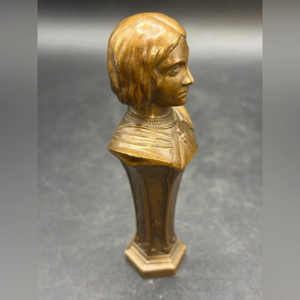 A. Dahl Signed Antique Joan of Arc Bronze Figure Wax Seal, Blank Wax Seal